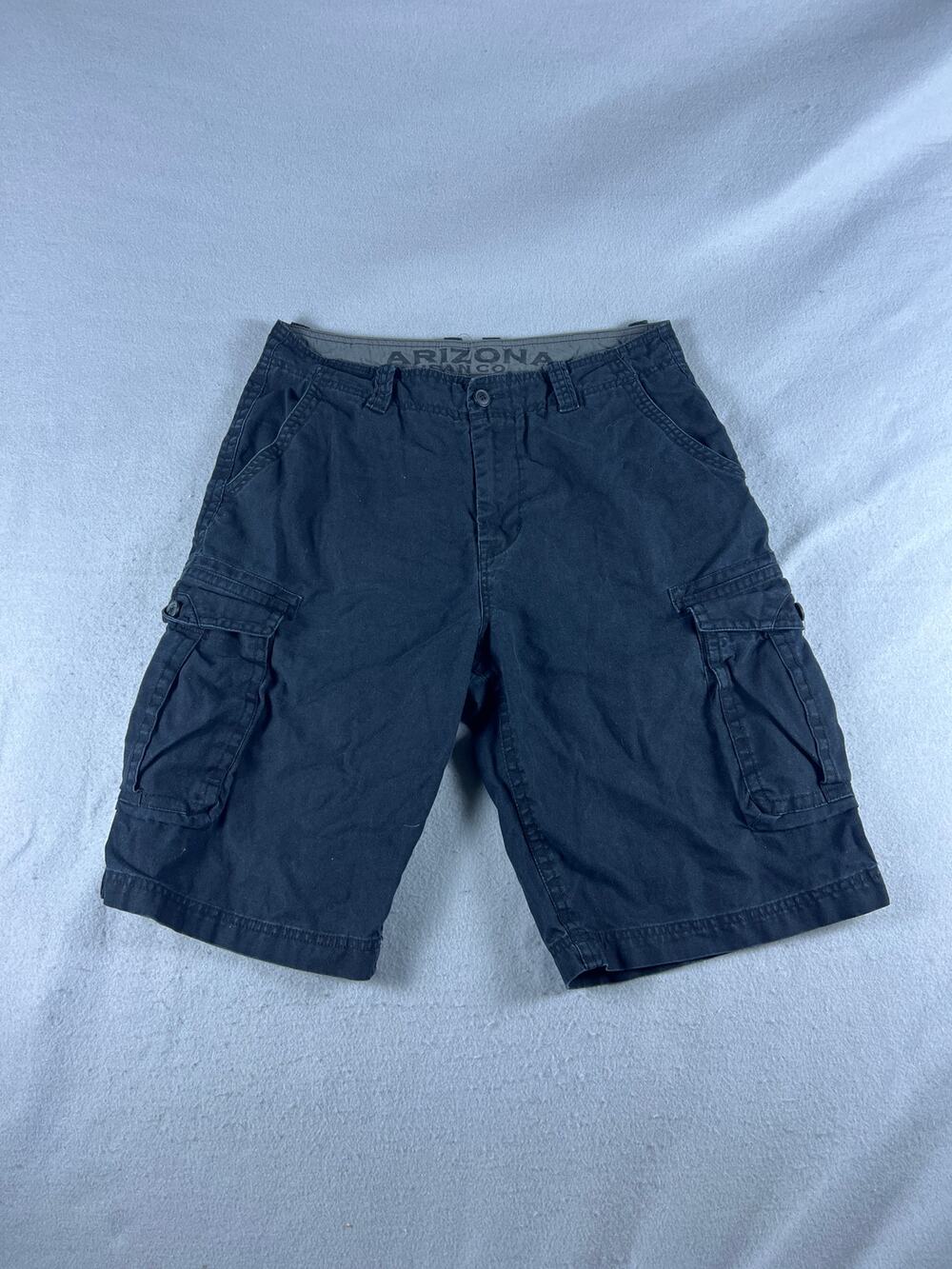 Arizona Cargo Shorts Mens 34 Blue Flat Front Utility Outdoor Skate Hiking Y2K